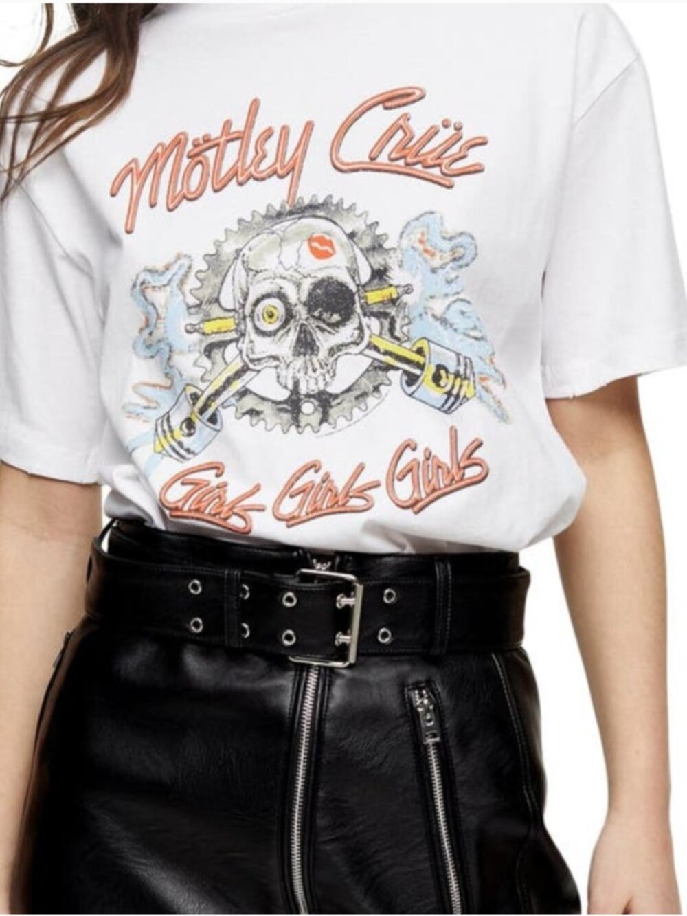 Topshop Mötley Crüe 'Girls Girls Girls' Graphic Tee Size Large